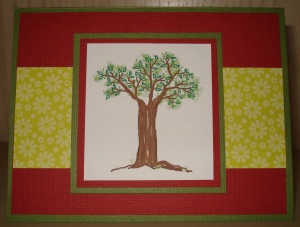 Green and Red Tree Card